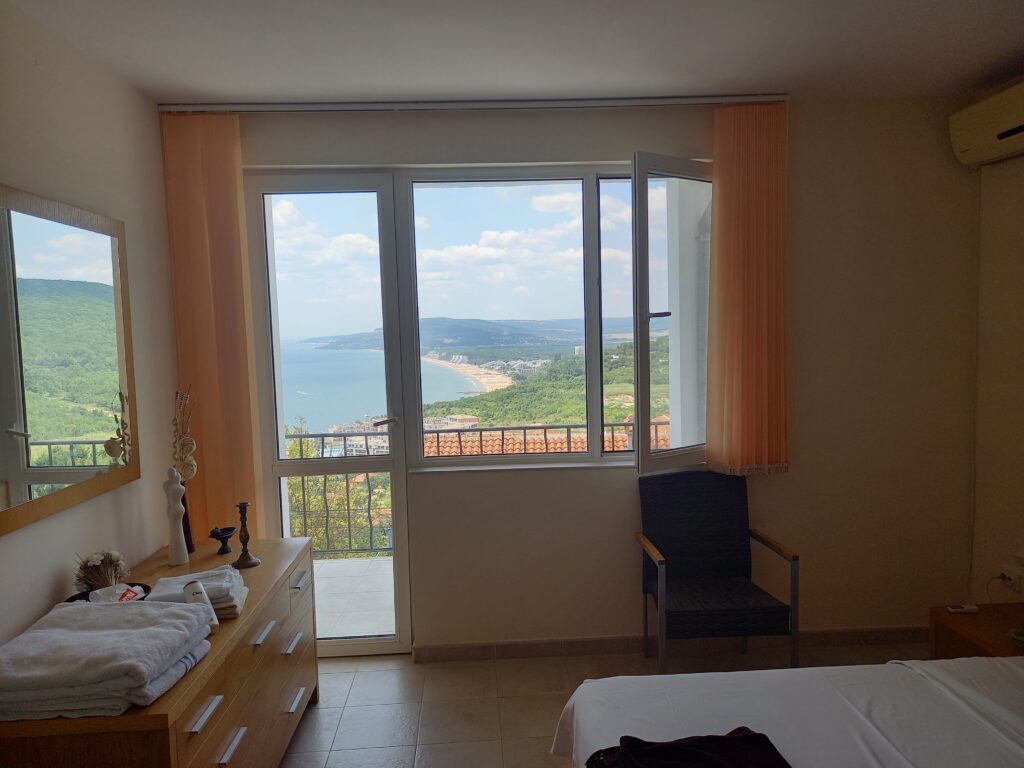 Bedroom 3 first floor with stunning view od sea and Albena Bay